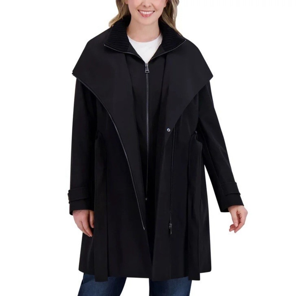 Halston Women's Trench Coat, Black, Size M - Picture 7 of 11